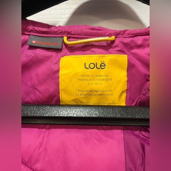 Lole Girls Magenta Lightweight Down Jacket Warm Hooded Puffer Coat Large Size - Picture 7 of 8